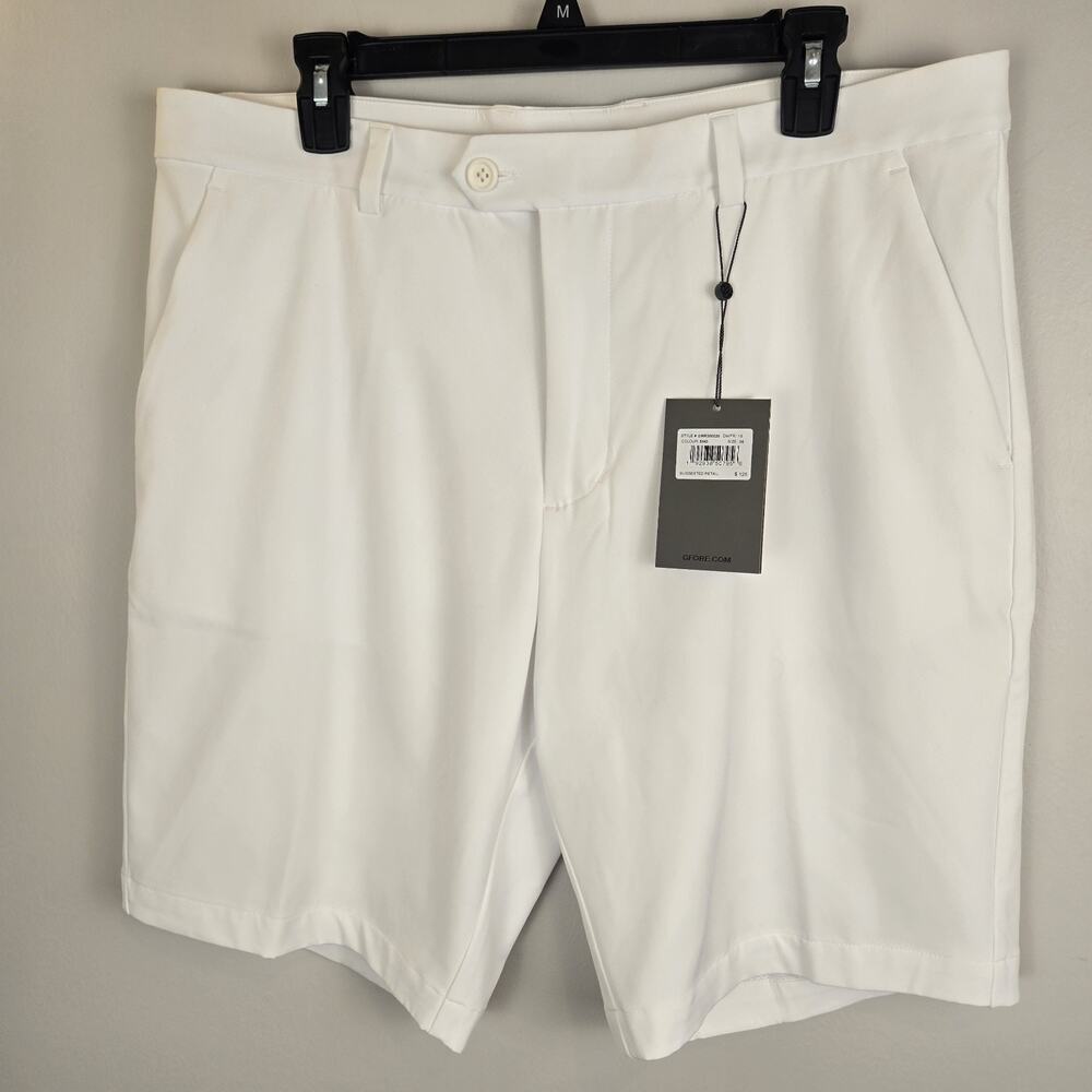 NWT G/Fore Maverick Performance Shorts White Golf Stretch 8" Mens Sz 36 $125